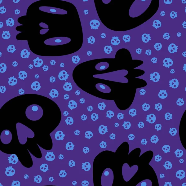 Cartoon Halloween Naadloze Schedels Patroon Voor Het Inpakken Van Papier — Stockfoto