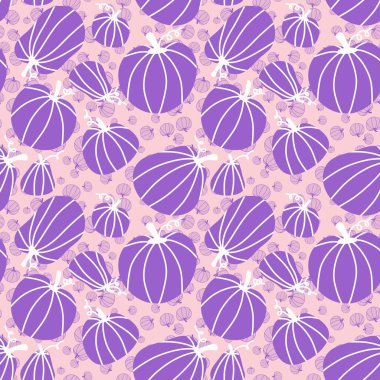 Sonbahar hasadı, karikatürsüz balkabağı Cadılar Bayramı deseni kağıt, kumaş, çarşaf ve çocuk giysileri baskısı, ambalaj ve mutfak aksesuarları. Yüksek kaliteli illüstrasyon