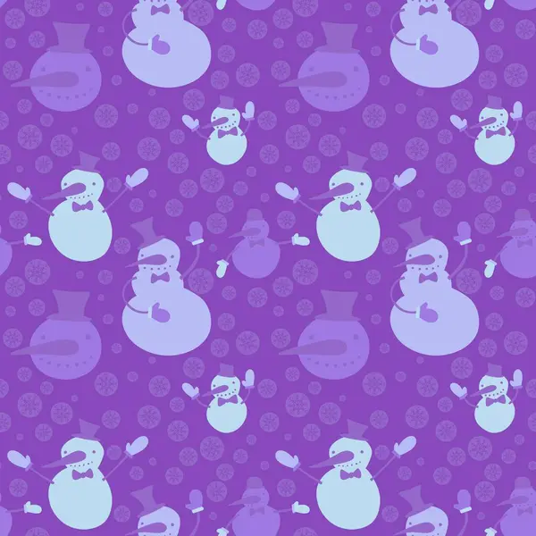 Kerst Ijs Cartoon Naadloze Sneeuwman Patroon Voor Nieuwjaar Inpakken Papier — Stockfoto