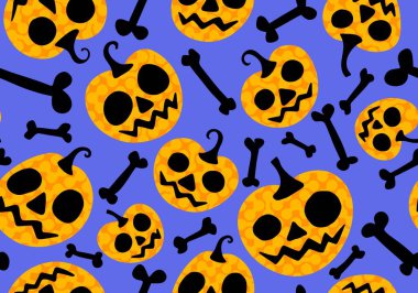 Halloween seamless pumpkins pattern for fabrics and wrapping paper and clothes print and notebooks and accessories and party. High quality illustration