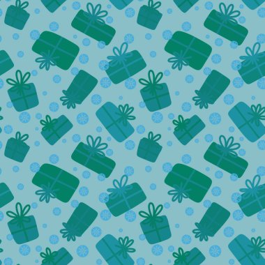 Paket kağıdı, kumaş, çarşaf, çocuk giysisi baskısı ve parti aksesuarları için mükemmel bir hediye kutusu deseni. Yüksek kaliteli illüstrasyon