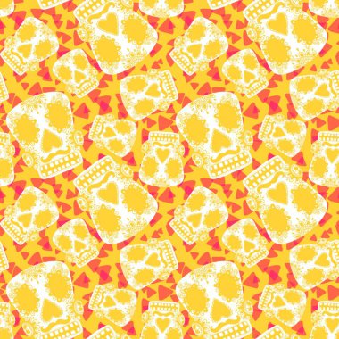 Cadılar Bayramı canavarları kağıt, kumaş, çarşaf ve moda tekstil ürünleri için çiçek desenli pürüzsüz heykeller. Yüksek kaliteli illüstrasyon