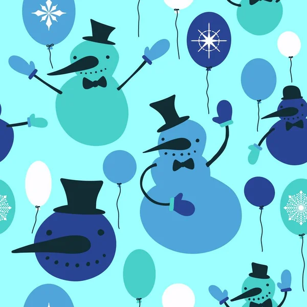 Vánoční Zmrzlina Kreslený Bezešvé Sněhulák Vzor Pro Nový Rok Balení — Stock fotografie