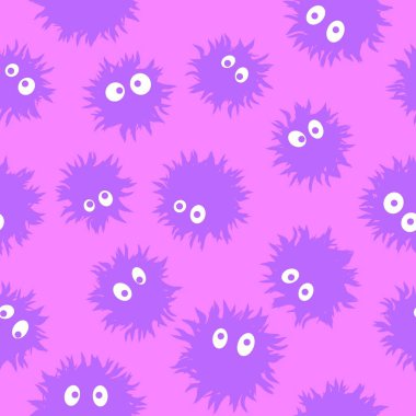 Çizgi film canavarları cadılar bayramı için kusursuz kawaii kabarık uzaylı desenleri. Kağıt, kumaş, çocuk giysileri, kıyafet baskıları, şenlik aksesuarlar ve ambalajlar. Yüksek kaliteli illüstrasyon