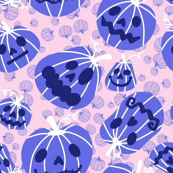Otoño Cosecha Calabazas Dibujos Animados Sin Costura Patrón Halloween Para —  Fotos de Stock