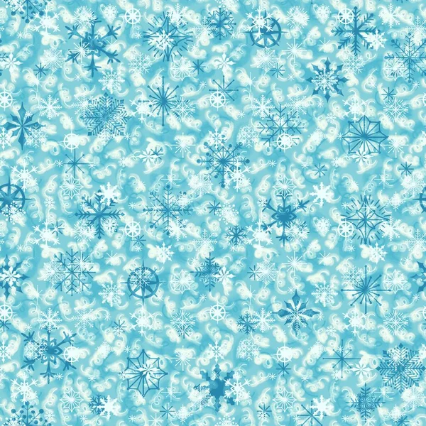 Patrón Geométrico Hielo Sin Costuras Copos Nieve Navidad Para Papel — Foto de Stock