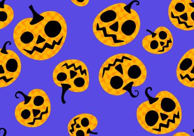 Halloween seamless pumpkins pattern for fabrics and wrapping paper and clothes print and notebooks and accessories and party. High quality illustration