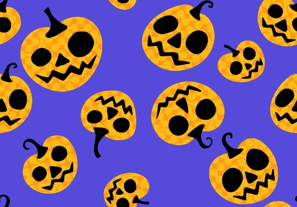 Halloween Seamless Pumpkins Pattern Fabrics Wrapping Paper Clothes Print Notebooks — ストック写真