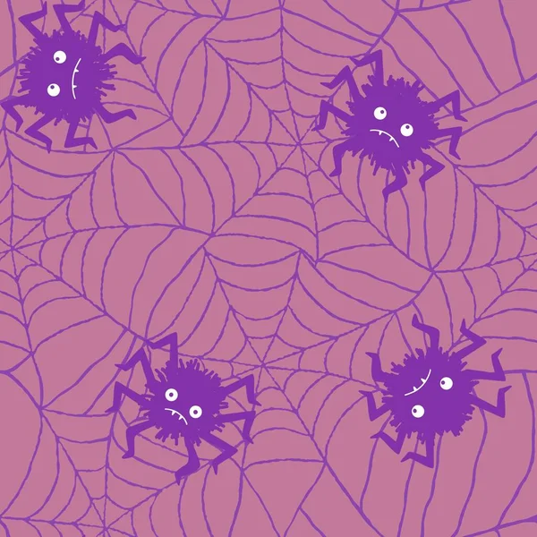 핼러윈은 종이와 아이들의 인쇄와 축제용 액세서리를 포장하는 거미줄 거미줄 패턴을 — 스톡 사진