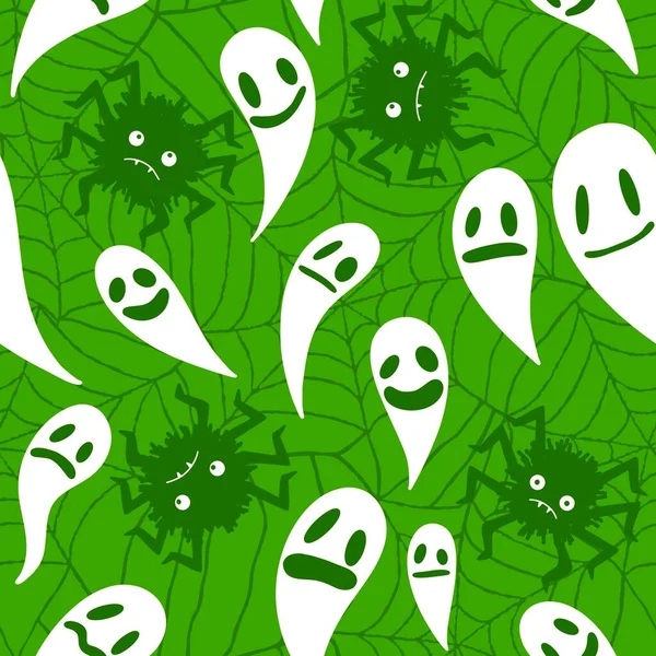 Cartoon Halloween Naadloze Web Spin Spook Patroon Voor Het Inpakken — Stockfoto