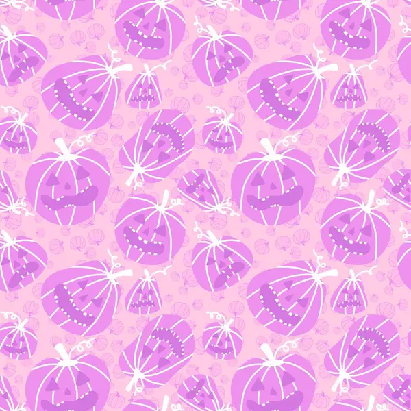 Podzimní Sklizeň Bezešvé Kreslené Dýně Halloween Vzor Pro Balení Papíru — Stock fotografie