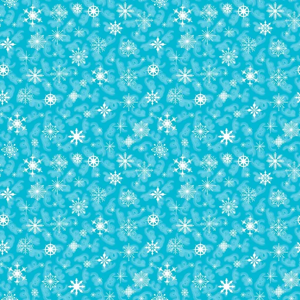 Świąteczne Płatki Śniegu Bezszwowy Wzór Geometryczny Lodu Zimowego Pakowania Papieru — Zdjęcie stockowe