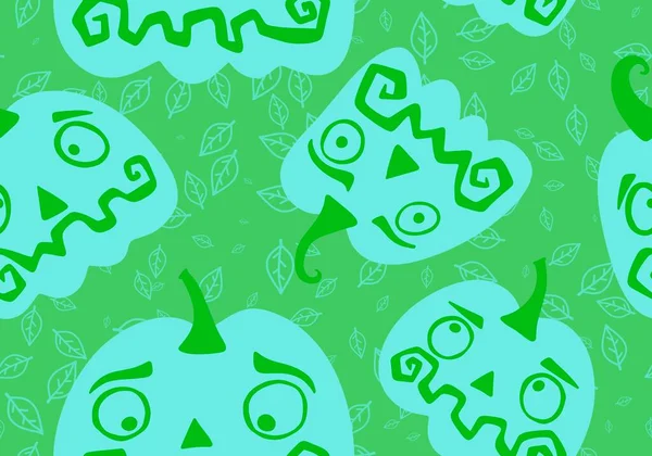 Stagione Raccolta Dei Cartoni Animati Autunnali Modello Zucca Halloween Avvolgere — Foto Stock
