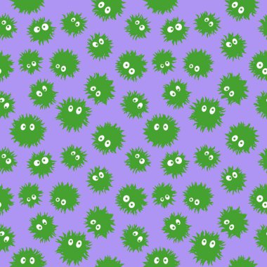 Çizgi film canavarları cadılar bayramı için kusursuz kawaii kabarık uzaylı desenleri. Kağıt, kumaş, çocuk giysileri, kıyafet baskıları, şenlik aksesuarlar ve ambalajlar. Yüksek kaliteli illüstrasyon