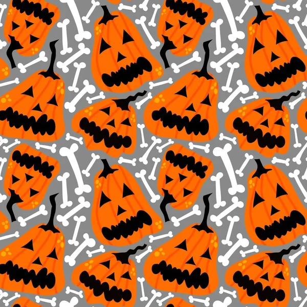 Halloween Cartoon Kürbisse Nahtlose Herbsterntemuster Zum Einwickeln Von Papier Und — Stockfoto