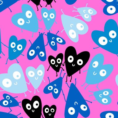 Sevgililer Günü karikatürleri kağıt, kumaş, çocuk giysisi baskısı, kutlama paketi ve doğum günü aksesuarları için kusursuz bir çizgi film modeli. Yüksek kaliteli illüstrasyon