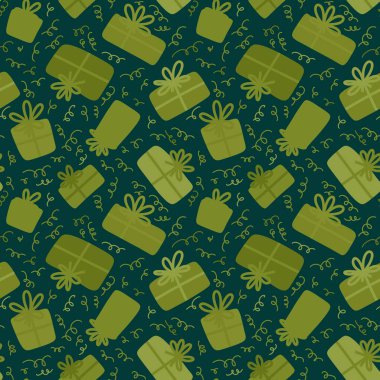 Paket kağıdı, kumaş, çarşaf, çocuk giysisi baskısı ve parti aksesuarları için mükemmel bir hediye kutusu deseni. Yüksek kaliteli illüstrasyon