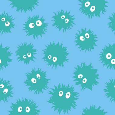 Çizgi film canavarları cadılar bayramı için kusursuz kawaii kabarık uzaylı desenleri. Kağıt, kumaş, çocuk giysileri, kıyafet baskıları, şenlik aksesuarlar ve ambalajlar. Yüksek kaliteli illüstrasyon