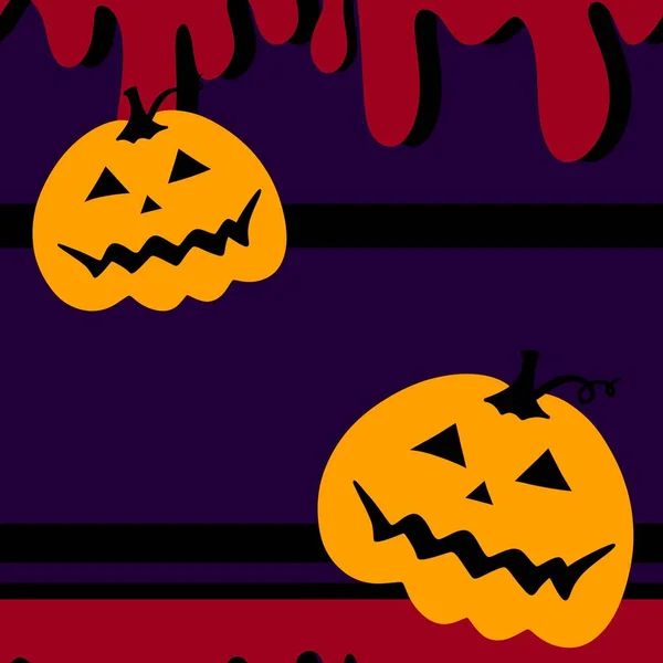 Cartoon Halloween Pumpkins Seamless Pattern Wrapping Paper Fabrics Kids Clothes — 图库照片