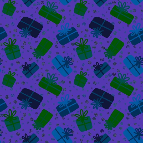 Festive Gift Box Seamless Pattern Wrapping Paper Fabrics Linens Kids — Stock Photo, Image