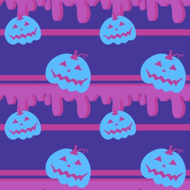 Cartoon Halloween pumpkins seamless pattern for wrapping paper and fabrics and kids clothes print and festive packaging and accessories. High quality illustration