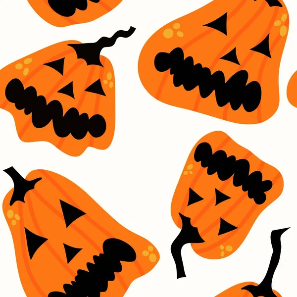 Halloween Rajzfilm Sütőtök Zökkenőmentes Őszi Betakarítási Minta Csomagolására Papír Szövetek — Stock Fotó