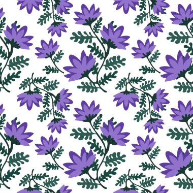 Çiçeksiz çiçek desenleri kumaşlar ve çarşaflar ve ambalaj kağıtları ve çocuk giysileri, tekstil ve sonbahar ambalajları ve bahar aksesuarları. Yüksek kaliteli illüstrasyon