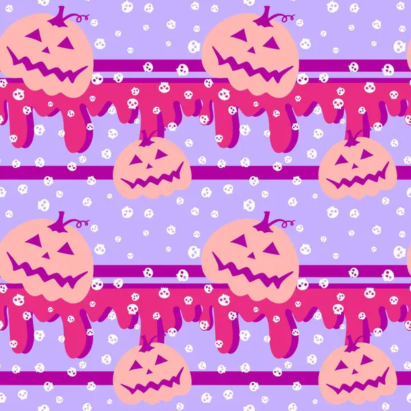 Cartoon Halloween Pumpkins Seamless Pattern Wrapping Paper Fabrics Kids Clothes — ஸ்டாக் புகைப்படம்
