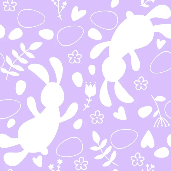 Patrón Conejos Dibujos Animados Sin Costura Conejo Pascua Para Papel —  Fotos de Stock