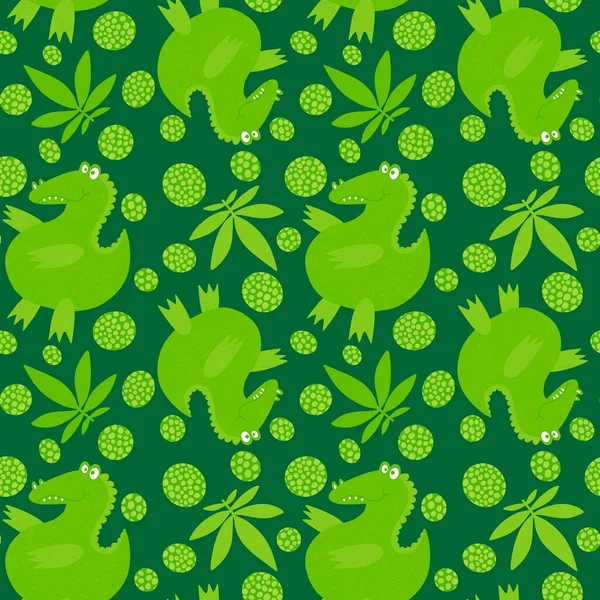 Cartoon Summer Animals Seamless Crocodile Pattern Fabrics Wrapping Paper Kids — Stock fotografie