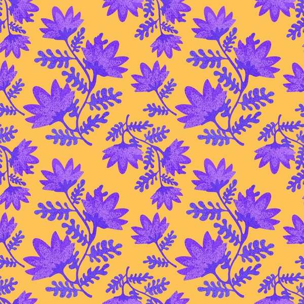 Florale Sommer Nahtlose Blumenmuster Für Stoffe Und Bettwäsche Und Packpapier — Stockfoto