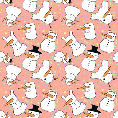 Noel kardan adam kardan adam desenli ambalaj kağıdı ve çocuk giysileri baskısı ve yeni yıl ambalajı ve şenlikli aksesuarlar ve kumaşlar. Yüksek kaliteli illüstrasyon