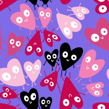 Sevgililer Günü karikatürleri kağıt, kumaş, çocuk giysisi baskısı, kutlama paketi ve doğum günü aksesuarları için kusursuz bir çizgi film modeli. Yüksek kaliteli illüstrasyon