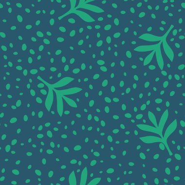 Çiçeksiz yaprak desenleri ambalaj kağıtları, kumaşlar, moda tekstil ürünleri, çocuk giysileri, mutfak aksesuarları ve çarşafları için. Yüksek kaliteli illüstrasyon