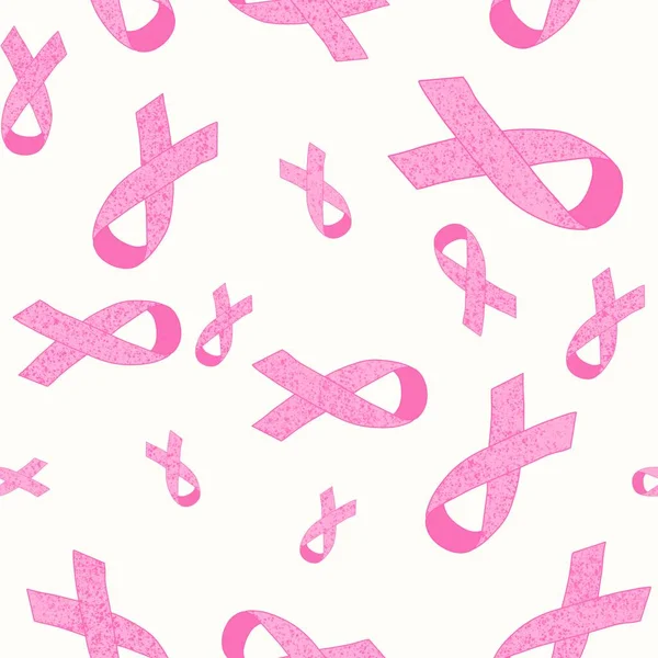Bröstcancer Månad Sömlös Rosa Band Dag Mammogram Mönster För Inslagning — Stockfoto