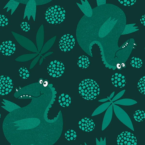 Cartoon summer animals seamless crocodile pattern for fabrics and wrapping paper and kids clothes print and festive packaging and child accessories. High quality illustration