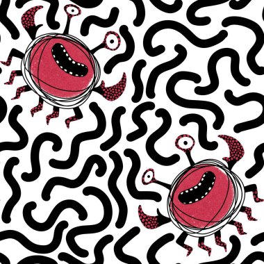 Çizgi filmlerdeki hayvanlar, ambalajsız yengeç desenleri, kumaşlar, çocuk kıyafetleri, plaj aksesuarları, şenlikli ambalajlar ve moda tekstilleri. Yüksek kaliteli illüstrasyon