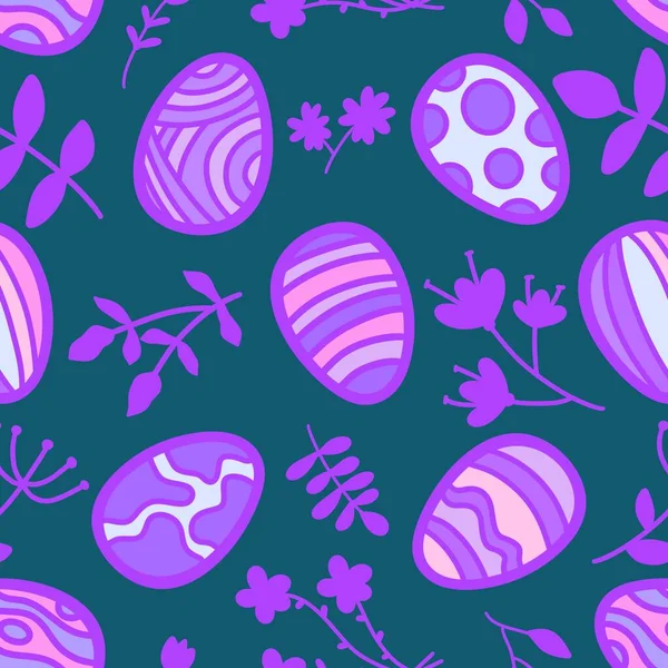 Easter Eggs Seamless Cartoon Stripes Polka Dots Pattern Fabrics Wrapping — Fotografia de Stock