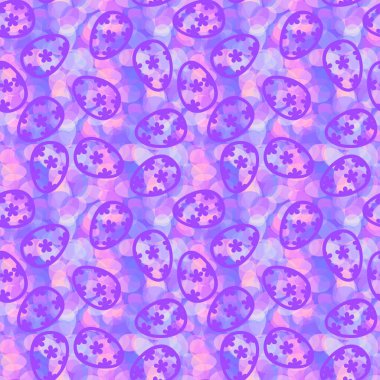 Paskalya yumurtaları kağıt, kumaş, çocuk giysileri, tekstil ürünleri, şenlik ambalajları ve restoran aksesuarları için kusursuz desen. Yüksek kaliteli illüstrasyon