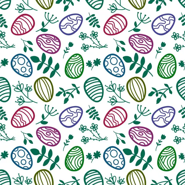 Easter Eggs Seamless Cartoon Stripes Polka Dots Pattern Fabrics Wrapping — Stock Photo, Image