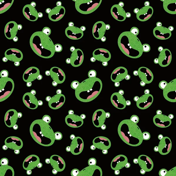 Çizgi Filmlerdeki Kusursuz Kurbağa Desenleri Ambalaj Kağıtları Kumaşlar Çocuk Giysileri — Stok fotoğraf