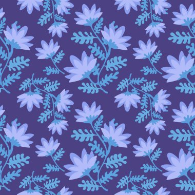 Çiçeksiz çiçek desenleri kumaşlar ve çarşaflar ve ambalaj kağıtları ve çocuk giysileri, tekstil ve sonbahar ambalajları ve bahar aksesuarları. Yüksek kaliteli illüstrasyon