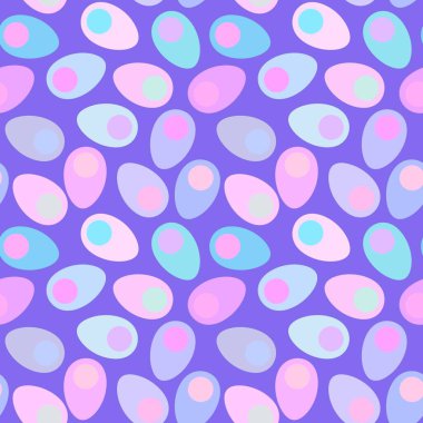 Paskalya yumurtaları kağıt, kumaş, çocuk giysileri, tekstil ürünleri, şenlik ambalajları ve restoran aksesuarları için kusursuz desen. Yüksek kaliteli illüstrasyon