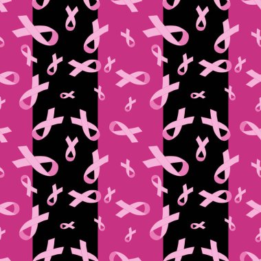 Göğüs kanseri ayı, ambalaj kağıdı, medya aksesuarları ve ilaç tekstili için kusursuz pembe kurdele günü mamografi deseni. Yüksek kaliteli illüstrasyon