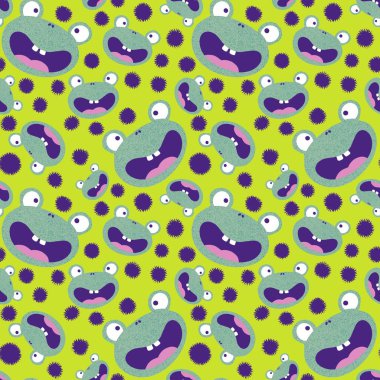 Çizgi filmlerdeki kusursuz kurbağa desenleri ambalaj kağıtları, kumaşlar, çocuk giysileri, tekstil ürünleri, yaz aksesuarları ve şenlikli ambalajlar için. Yüksek kaliteli illüstrasyon