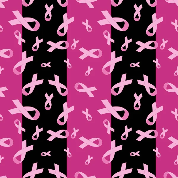 Miesiąc Raka Piersi Bez Szwu Różowa Wstążka Dzień Mammografia Wzór — Zdjęcie stockowe