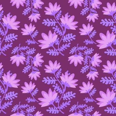 Çiçeksiz çiçek desenleri kumaşlar ve çarşaflar ve ambalaj kağıtları ve çocuk giysileri, tekstil ve sonbahar ambalajları ve bahar aksesuarları. Yüksek kaliteli illüstrasyon