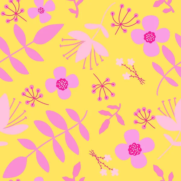 Floral Summer Seamless Flower Pattern Fabrics Linens Wrapping Paper Kids — Stock Photo, Image