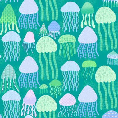 Yaz karikatüründeki hayvanlar kumaşlar, tekstil ve ambalaj kağıtları ve çocuk giysileri baskılar ve mayo giyer. Yüksek kaliteli illüstrasyon