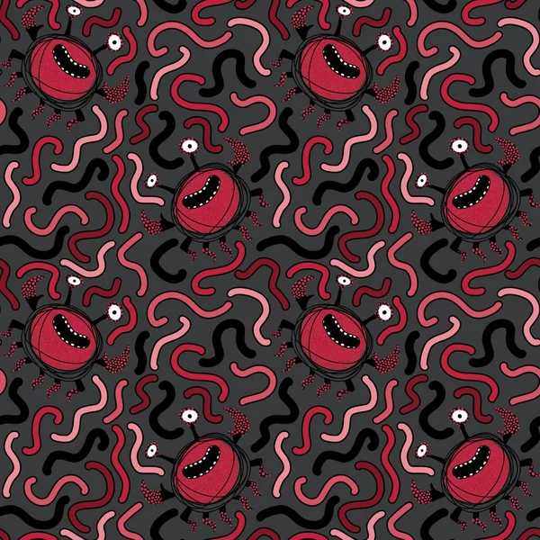 Cartoon Animals Seamless Summer Crabs Pattern Wrapping Paper Fabrics Kids — Stock Photo, Image